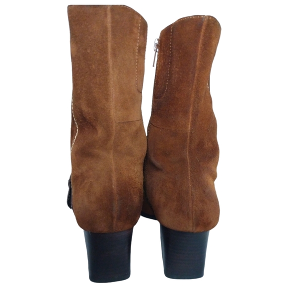 Ecco Womens Arizona Brown Suede Leather Square Toe Boots Low Heel EU 40 US 9/9.5 - Picture 7 of 16